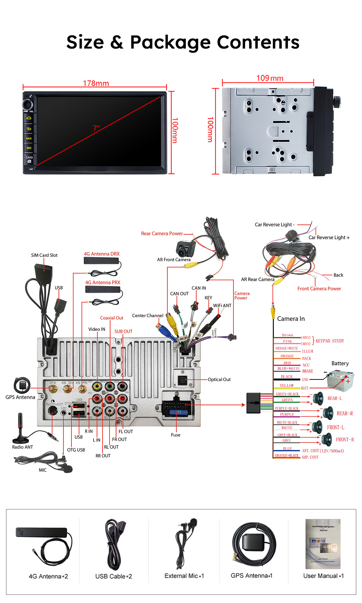 7 Inch Double 2 Din Android 12 Radio 